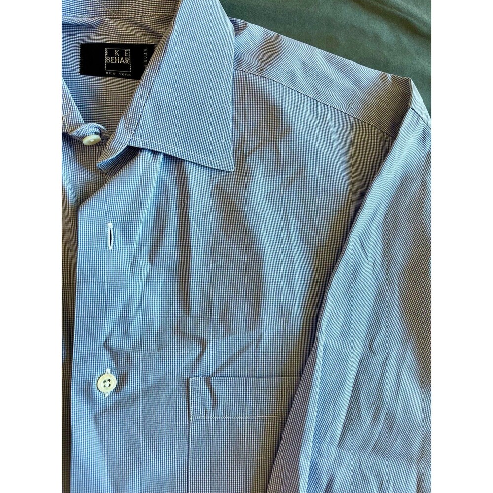 Ike Behar Long Sleeve Button Down Shirt 16 1/2 - 34 Made in the USA
